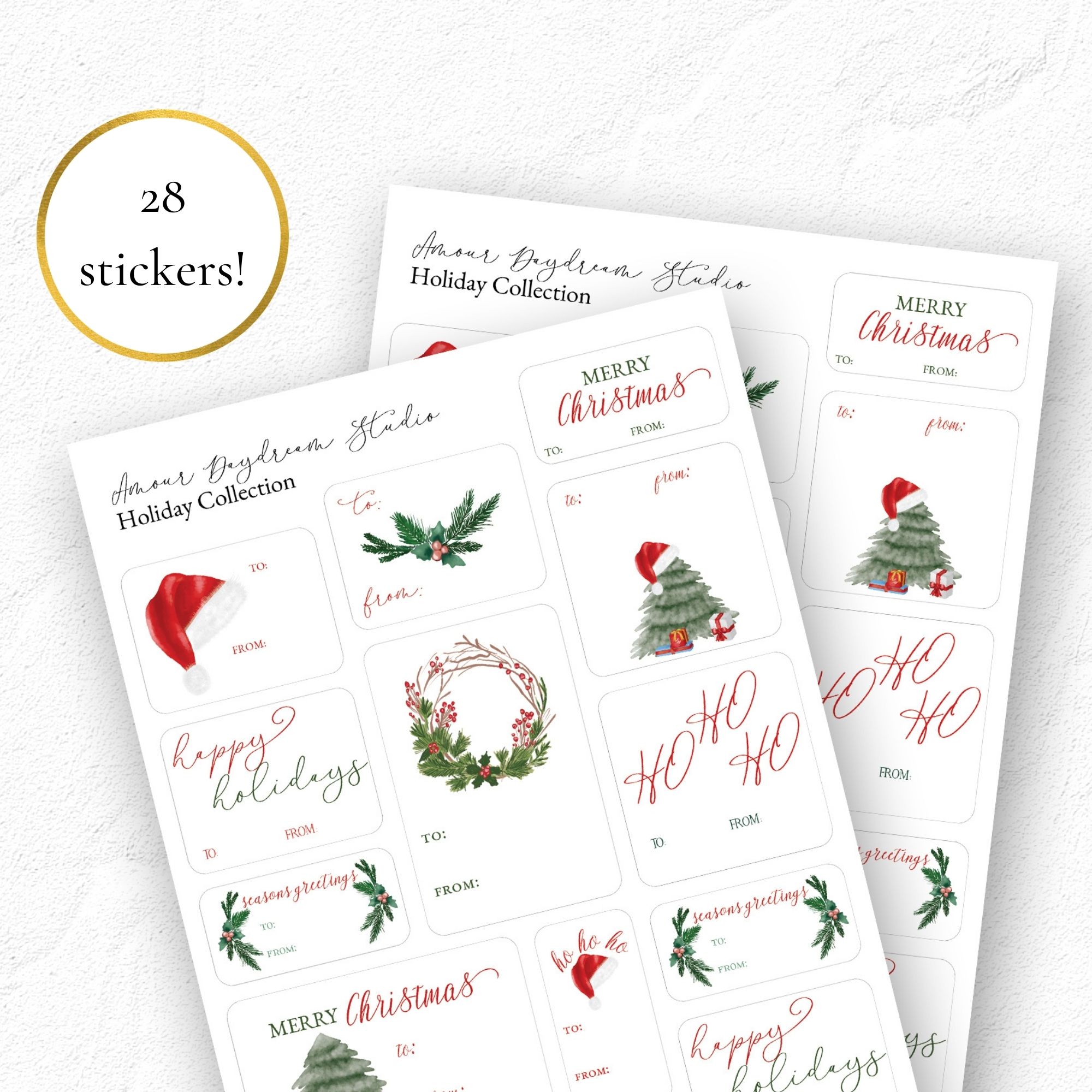 Christmas Gift Tags Sticker Sheet